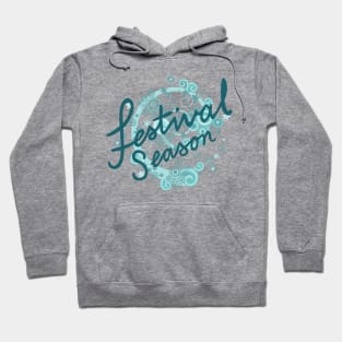 Festival Season Type Design Teals Hoodie